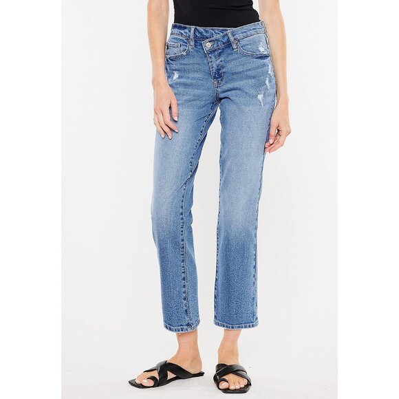 KanCan Straight High Rise Crossover Waist Jeans Size 32x30 - Picture 1 of 8